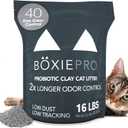 Boxie Probiotic Cat Litter, 40 Day Odor Control, Clumping Clay Kitty Litter, Odor Eliminating Probiotics, Dust-Free, No Fragrances No Fillers, 16 lb