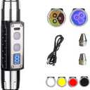 Ultra Bright Jade Recognition Flashlight, Outdoor Gemstone Mineral Detection Light with Charge Display, Enhanced 365nm UV Black Mirror Black Light Pen, White Lights, Yellow Lights, Red Lamp