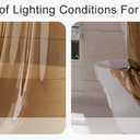 AmazerBath Shower Curtain Liner, EVA Clear Orange-Brown Heavy Duty Shower Curtain and Liner 2-in-1, 72x72 Luxury Plastic Weighted Bathroom Shower Liner, 12 Rustproof Grommets & 3 Heavyweight Stones
