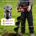 42V Cordless Auger Post Hole Digger with 2x4.5Ah Batteries & Dual Chargers