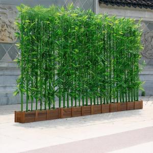 16-Pack 4ft Faux Bamboo Pole with Base Waterproof Artificial Plant with Silk Leaves for Indoor/Outdoor Privacy Fence, Patio, Garden, Yard, Office & Commercial Use