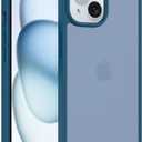 Compatible with iPhone 15 Case, Anti-Fingerprint Matte Coating, Protective Hard Back Slim Translucent Case for iPhone 15-6.1", Blue