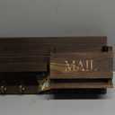 Mail Organizer for Wall Mount  Key Holder with Shelf Includes Letter Holder and Hooks for Hallway Farmhouse Decor  Rustic Wood with Flush Mounting Hardware (16.5 x 9.1 x 3.4) (Brown)