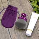Blend & Blur Extra Large Body Makeup Brush for Self Tanner,Leg Makeup & Bronzer Self Tan Applicator, 3.2inch Wide Round Head Kabuki Brush For Application with Drawstring Bag (Purple)