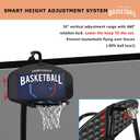 Basketball Hoop for Trampoline, Fits Straight and Curved Pole Trampoline Basketball Hoop Attachment with Balls and Pump, Universal Accessories of All Ages, Height and Angle Adjustable
