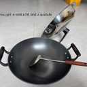 Chinese Wok with Lid, 15.2 Inch Flat Bottom, Cast Iron