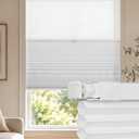 LazBlinds No Drill Cordless Day Night Cellular Shades, 29" W x 72" H, White