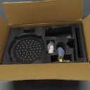 Black Tub Shower Faucet Set Complete with 6-Inch Rainfall Shower Head and Tub Spout Included Shower Valve Tub Shower Trim Kit Round Matte Black
