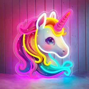 Unicorn Neon Sign, Colorful Unicorn Neon Signs for Wall Decor, Dimmable Acrylic Neon Lights for Girls Room Bedroom School Classroom Party Decorations Nursery, Perfect Gifts