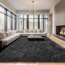 ONASAR Black 8x10 Area Rugs for Living Room, Large Fluffy Shag Bedroom Rug, Ultra Soft Thick Shaggy Floor Big Indoor Carpets for Kids Boys Girls Teen Nursery Dorm Modern Home Decor Aesthetic