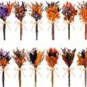12/24 PCS Charming Dried Flowers Bouquet for Vase Various Dried Wildflowers with Stems Mini Handmade Wildflowers Natural Real Flowers Bulk Flowers Craft (Colorful World, 12PCS)