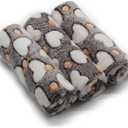 1 Pack 3 Puppy Blankets Super Soft Warm Sleep Mat Grey Cute Print Blanket Fluffy Fleece Pet Blanket Flannel Throw Dog Blankets for Small Dogs Puppy Dogs Fluffy Cats, Love-Small (23"x15")