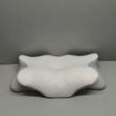 Cervical Neck Pillow for Neck and Shoulder Pain, Memory Foam Pillows for Side Sleeper, Ergonomic Pillow,Contour Orthopedic Bed Pillows for Back Stomach Sleepers (White+Grey)