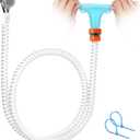 Slip-On Tub Hose for Bathtub Faucet, Ear-Tab Zip-Tie Connector, Handheld Sprayer Head, No-Install Faucet Hose Attachment for Hair Washing & Cleaning, 5 ft, Fits Spouts up to 3 in