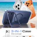 MAGIC JOHN for iPhone 17 Pro Case with Stash Stand, Compatible with MagSafe, Military-Grade Drop Protection for iPhone 17 Pro Phone Case, Scratch-Resistant Back Cover, Clear