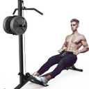 BEKING Foldable Rowing Machine Adjustable LAT Pull Down and Low Row Cable Machine with High and Low Pulley Stations,2 in 1 Multi-Function Compact Rowing Machine for Home Gym Equipment