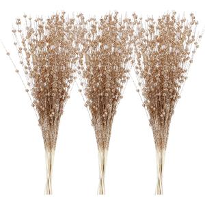 Sea Team 24-Pack Artificial Glitter Berry Stem Ornaments, Decorative Bead Sticks, Glittery Twigs, Picks, Branches for Christmas Tree, Small Vase, Holiday, Wedding, Party (17 Inches, Rose Gold)