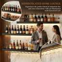 39.7IN Wall Mounted Wine Rack with LED Lights，Black, 39.7IN/100CM