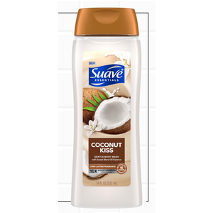 Suave Moisturizing Body Wash Women, Coconut Kiss with Vitamin E and Aloe Extracts, No Parabens, No Phthalates, 18 Oz (Pack of 1)