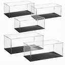 5 PCS Acrylic Display Case for 1: 24 Scale Clear Display Boxes with Plastic Base, Model Showcase & Storage Organizer