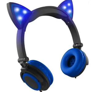 Hype Wired Pink LED Cat Ear Headphones with 3.5mm Jack Plug