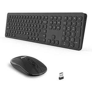 LeadsaiL Wireless Keyboard and Mouse, Wireless Mouse and Keyboard Combo, Cordless USB Computer Keyboard and Mouse Set,Full Size,Ergonomic,Silent,for Windows Laptop, Apple, iMac, Desktop, PC