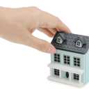 Miniature Cottage for Dollhouse Accessories Desktop Decor Wooden Mini House Storage Decoration Ornament Nice Present for Miniature Lovers (Blue)