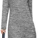 STYLEWORD Women's 2026 Winter Dress Tunic Tops for Leggings Long Sleeve Sweater Cowl Neck Fashion Shirt Dress (XL)