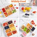 2 Pack Snackle Box Container - Dishwasher Safety Divided, Serving Tray with Lid and Handle - Charcuterie Board for Portable Snack Platters - Clear Organizer for Fruits Snacks,Perfect for Road Travel