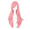 MapofBeauty 28" 70cm Long Curly Hair Ends Costume Cosplay Wig (Pink)