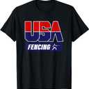 Fencing 2021 USA Team T-Shirt (Black, W Small)