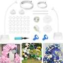 Balloon Arch Kit 8.2FT & 5FT, Adjustable Half Balloon Arch Stand with Base, Floor Balloon Stand Plant Support Stands for Wedding Birthday Baby Shower School Welcome Party Yard Lawn Home Decor White