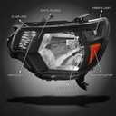 AS Headlight Assembly Compatible with 2012-2015 Toyota Tacoma Pickup Chrome Housing Driver and Passenger Side