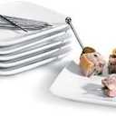 Cordon Bleu Asian 5 Square Plate White Inch Set of 4 Standard Functional