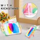 TOPESCT Kids Case for 11" iPad (A16) 11th Gen 2025,10.9" iPad 10th Gen 2022 - Made of Kid-Friendly Silicone, with Built-in Screen Protector, Shockproof Handle Stand Case (Rainbow)