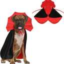 Rypet Large Dog Halloween Costumes Dog Vampire Cloak Costume Dogs Mantle Apparel Pet Clothing Vampire Cape for Medium Large Dogs (Large(Back Length 19"))