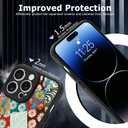 Magnetic for iPhone 14 Pro Max Case [Compatible with MagSafe] Aesthetic Flower Wave Patchwork Pattern Design, Slim Bumper Translucent Matte Protective Cover for Women Men