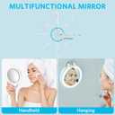 WEILY Magnifying Makeup Mirror 10X/1X, Travel Mirror with Light, Double Sided Rechargeable Mirror with 3 Color Lights for Makeup, Tweezing, Blackhead and Come Done Removal (White)