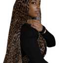 ZGMYC Watercolour Floral Printed Hijab Scarf for Women Soft Modal Cotton Instant Hijab Head Wraps Shawls Long Scarves (Brown Leopard Print)