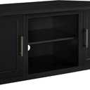 Crosley Furniture Camden TV Stand for 50+ inch TVs, Entertainment Center with Adjustable Storage Shelves, Black