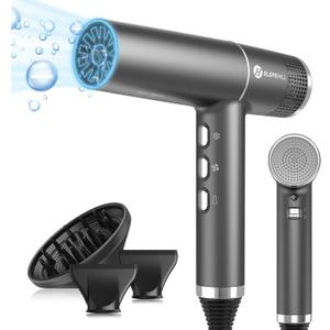 Slopehill Hair Dryer with Unique Brushless Motor | Intelligent Fault Diagnosis | Innovative Microfilter | Oxy Active Technology | Led Display (Grey)