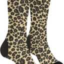 Unisex Fun Novelty Crazy Crew Socks Animal Leopard Print Dress Socks