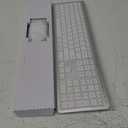 Wireless Keyboard and Mouse Combo - Full Size Slim Thin Wireless Keyboard Mouse with Numeric Keypad 2.4G Stable Connection Adjustable DPI (White & Silver) (Silver and White)