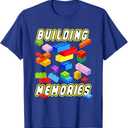 Building Memories Building Bricks Blocks Family Matching T-Shirt Royal Blue Small 