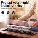 Novabright Extra Long 30" Model Train Display Case, 1:87 Ho Scale Acrylic Display Case with Black Base, Dustproof Clear Showcase Box for Model Trains, Diecast Cars, Collectibles and Memorabilia, 30 x 3.9 x 3.5 inch
