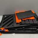 Nerf Elite Blaster Rack - Storage for up to Six Blasters, Including Shelving and Drawers Accessories, Orange and Black