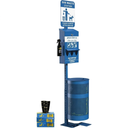 Pet Waste Station with Pedal - Includes 600 Roll Bags & 50 Can Liners - Glow in the Dark Dog Waste Station with Dog Poop Sign, Bag Dispenser, Hand Sanitizer Bottle & Outdoor Trash Can with Lid, Blue