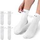 woxafo 2 Pairs Magnetic Hand Holding Socks, Funny Matching Sock for Couples Best Friends Teens Women Men Adult Gifts,5 pcs