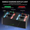 4-Bit Charging Dock for Nintendo Switch 2 Controller (2025 Release), Magnetic Design Switch 2 Charge Station with a Type-C Charging Cable, 4 Game Cards & 4 SD Cards Storage (Lying-flat 3)