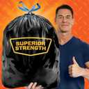 Hefty Strong 30 Gallon Trash Bags, Large Trash Bags 30 Gallon Size, Durable Drawstring Enclosure, Resists Punctures, Leaks, and Tears, Black, Unscented, 56 Bags